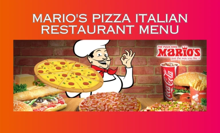 Mario’s Pizza Italian Restaurant Menu