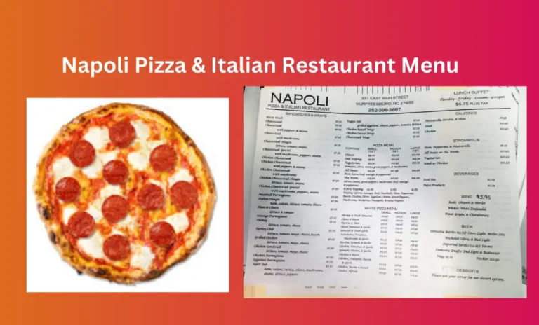 Napoli Pizza & Italian Restaurant Menu: Wow Italian Flavors!