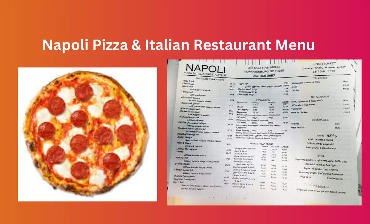 Napoli Pizza & Italian Restaurant Menu