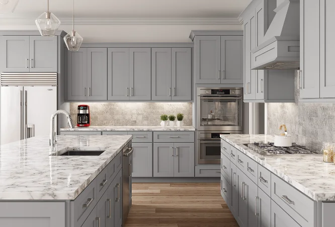 Magical Light Grey Colored Cabinets to Recreate New Energy in the Kitchen